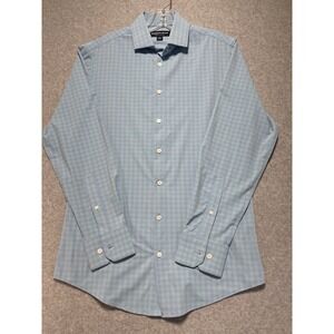 Mizzen+Main Performance Menswear Men's Long Sleeve Shirt, Small, Plaid, Trim Fit